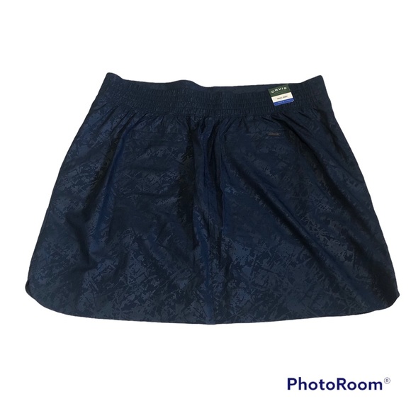 Orvis Active Travel Skort Skirt Shattered Glass Embrised Print Navy L NWT - Picture 2 of 6